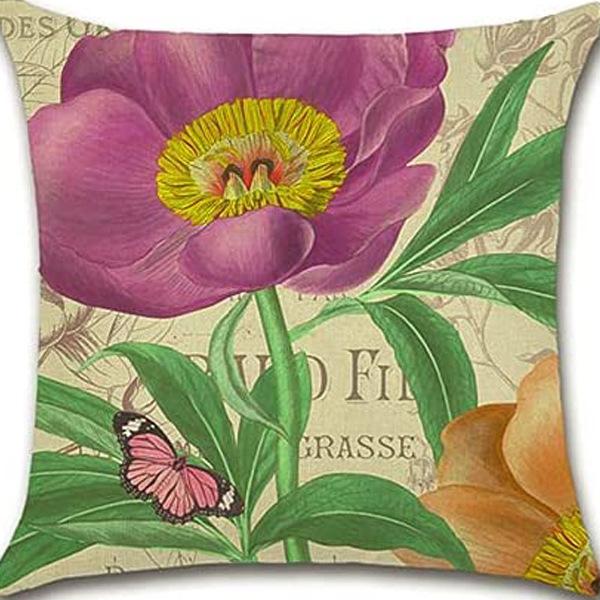 Ретро Растение Цветочный Принт Лен Наволочка Дом Гостиная Диван Автомобильная Подушка