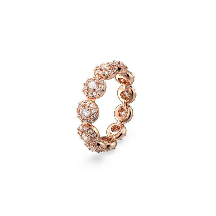 Swarovski Ангельское кольцо с круглым бриллиантом из розового золота для женщин 5636274
