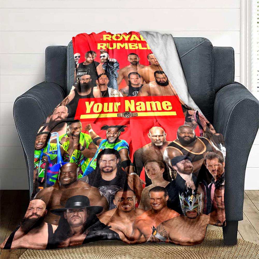 Royal Rumbl Personalized Name Blanket Multi-purpose Personalized Blanket Comfortable Suitable for Nap Chair Home Decor Sofa Four Seasons Multipurpose