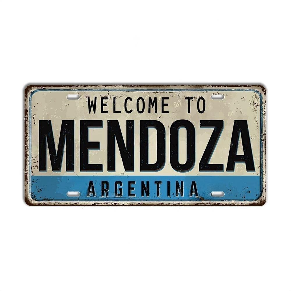 Chile Argentina Ecuador Colombia License Plate Landmark Metal Sign City State Decorative Car Plate Garage Club Bar Wall Decor