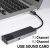 External Audio Converter 3-in 3-out Aluminum Alloy 7.1 5.1 Channel Computer USB Sound Card Audio Adapter for Windows for Mac OS