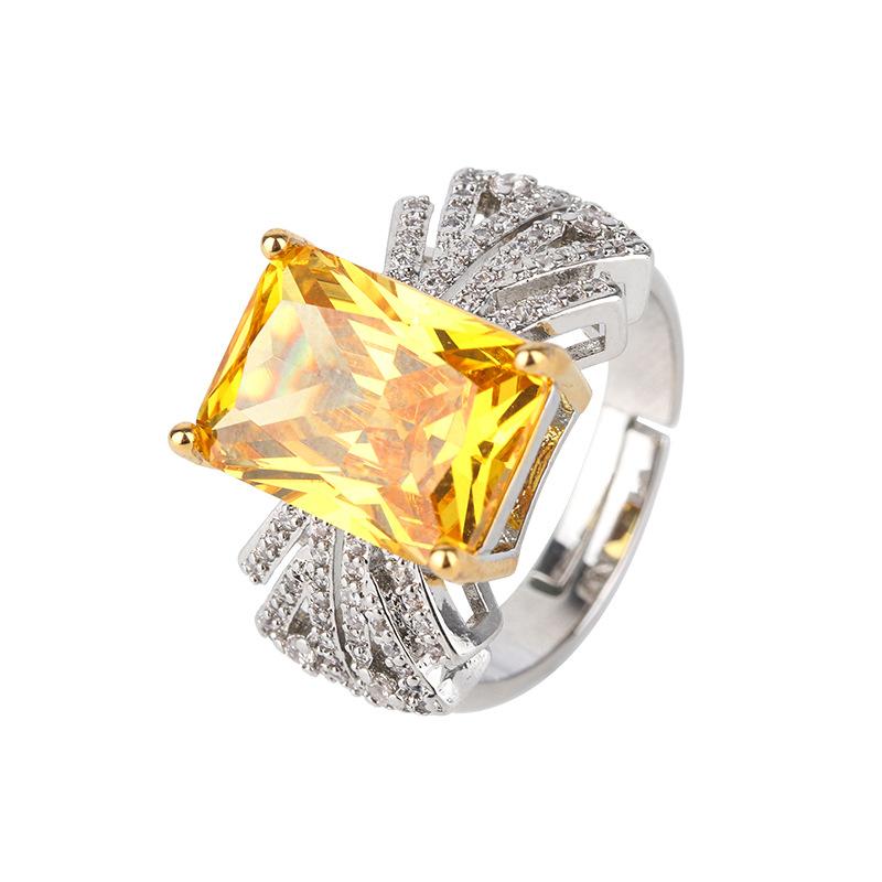 Кольцо из розового циркония, женское кольцо с параизумрудом, винтажное квадратное кольцо с цирконием