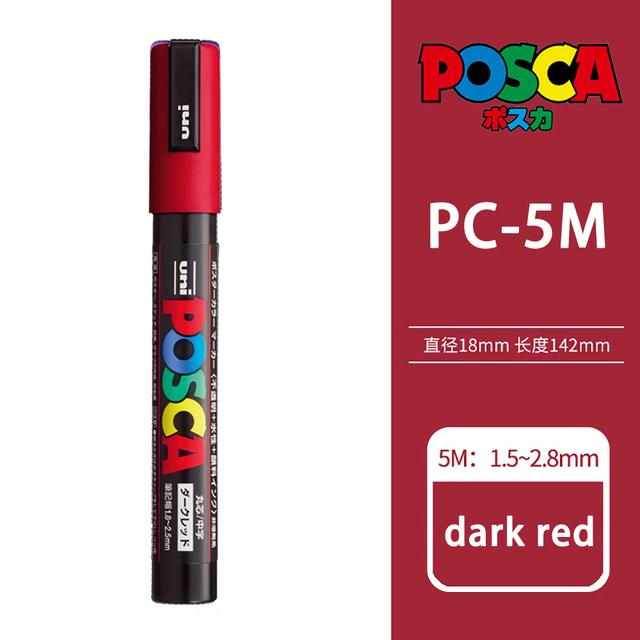 Маркер-краска Uni POSCA, 39 цветов PC-5M/44 PC-3M/36 PC-1M, Акриловые маркеры для рисования по камню, граффити, Художественные принадлежности