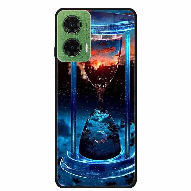 Silicone Painted Cover For Motorola Moto G35 G55 Case Luxury Animal TPU Silicone Soft Back Cover For G55 5G Black Bumper MotoG35