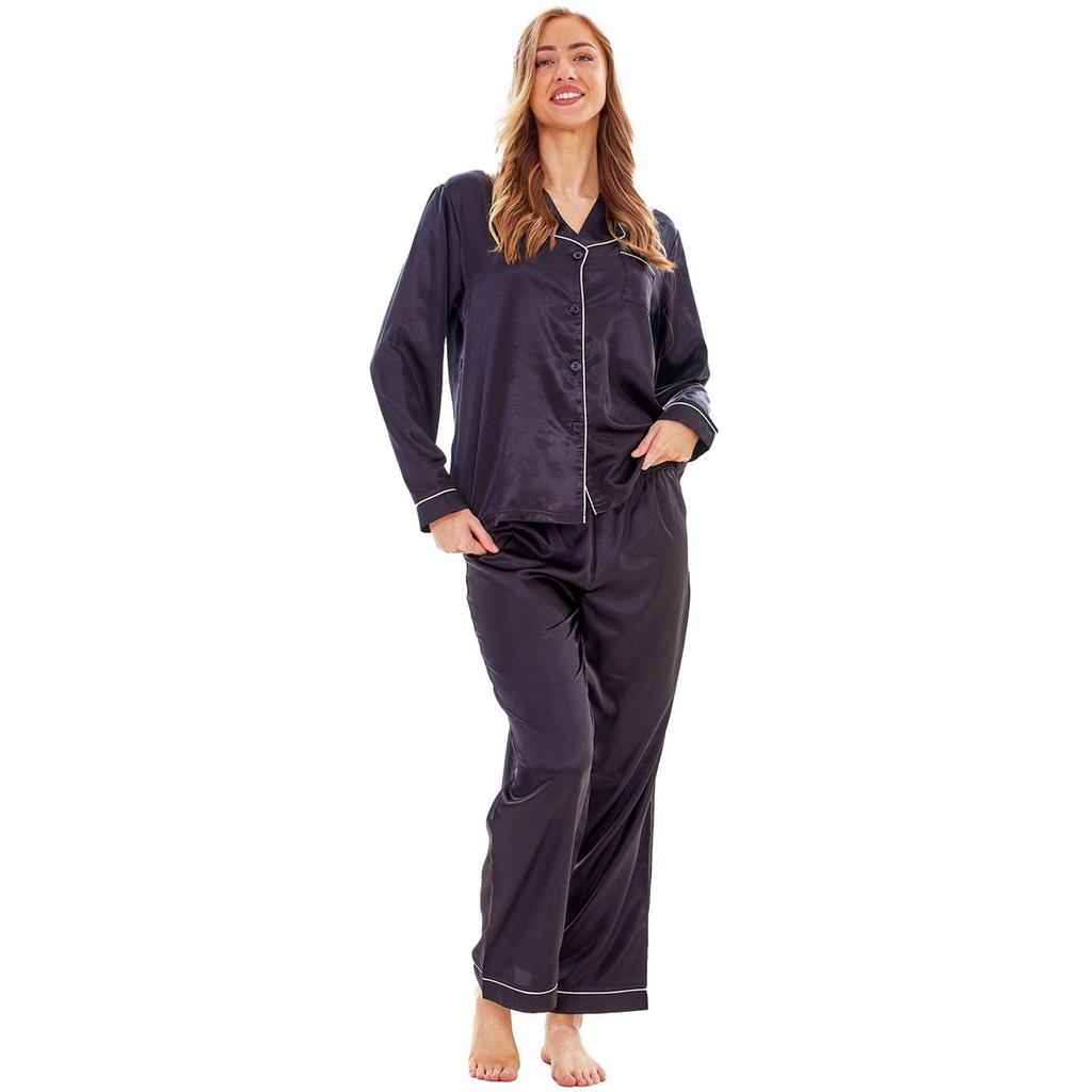 Keanu Womens/Ladies Satin Long Pyjama Set