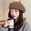 Solid Color French Artist Hat Retro Plain Cap Fashion Winter Berets Hat  Lady