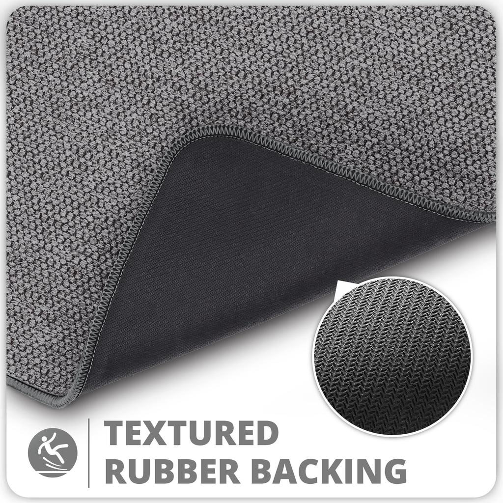Bath Mat: 17''x27'' Quick Dry Ultra Thin Design   Non Slip Rubber Backing Super Absorbent Rug for Floor  Shower  Sink  Dark Grey  2 Pack