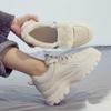 Fleece and Thicker Warm Women's Versatile Winter New Sports Little White Shoes Cotton Shoes with Higher Thick Soles
