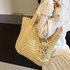 Yogodlns Летняя соломенная большая вместительная женская сумка через плечо с кисточками и плетеной пляжной сумкой-тоут