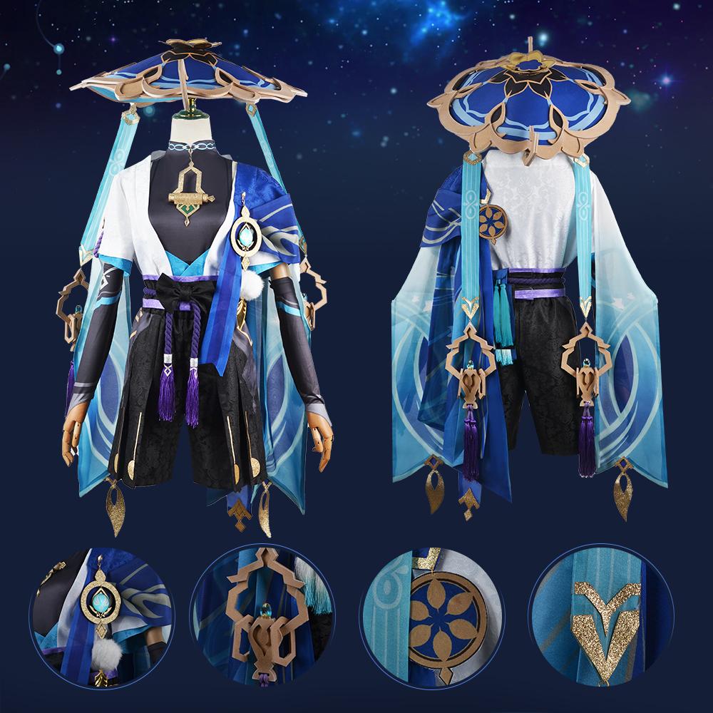 Scaramouche Косплей Костюм Парик Шляпа Полный комплект Аниме Хэллоуин Косплей Костюм Странника Униформа для мужчин