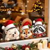 Christmas Gifts for Friends Window Stickers, Static Cling Santa Claus Snowman Reindeer Decals, Removable PVC Stickers Holiday Glass Clings Home
