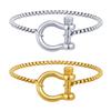 Geometric Circle Link Bracelet In Gold Steel Tone Titanium Unisex Fashion Jewelry Daily Wear
