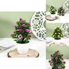 Fake Hibiscus Flower 25pcs Round Small Potted Plants For Coffee Table Ornaments And Scene Decoration