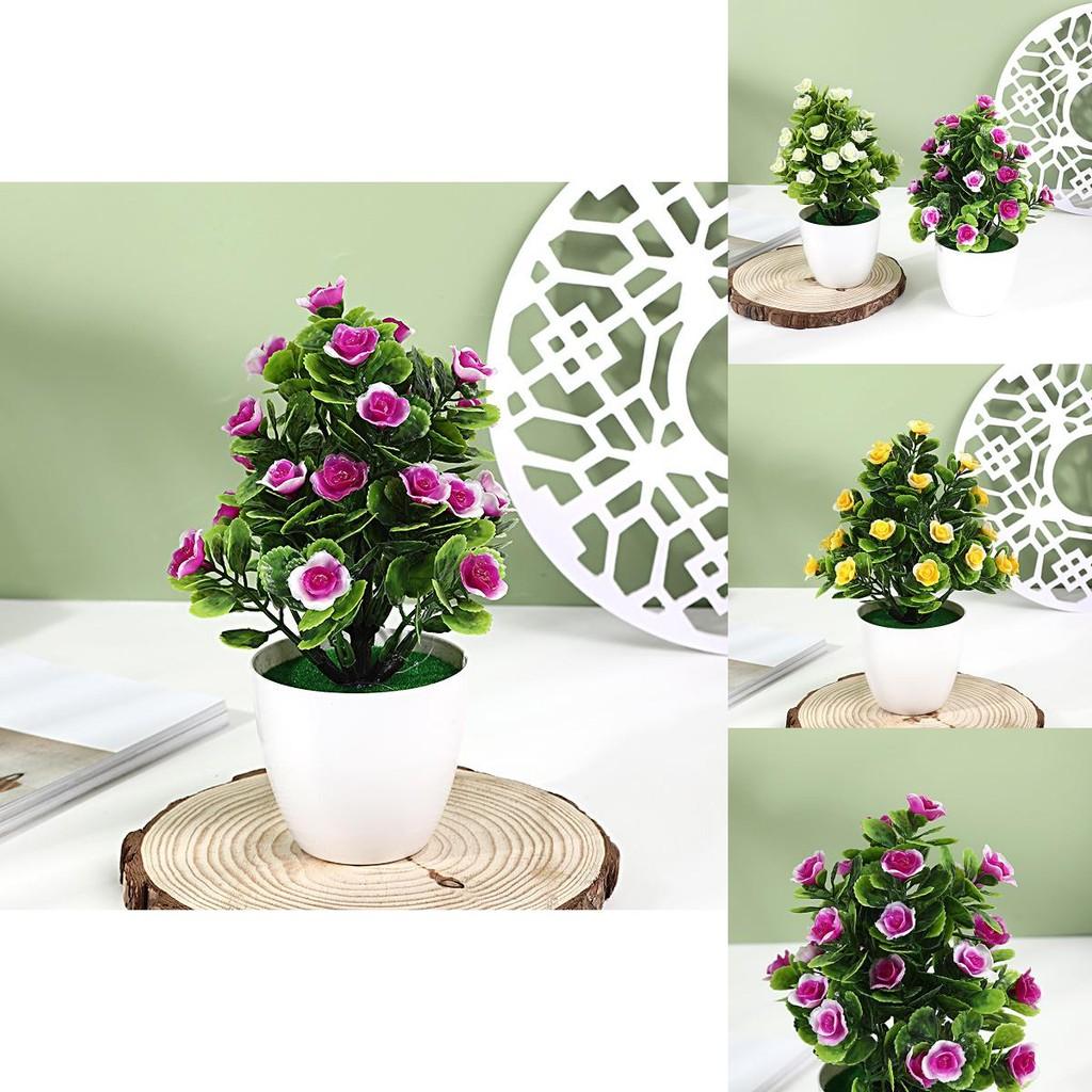 Fake Hibiscus Flower 25pcs Round Small Potted Plants For Coffee Table Ornaments And Scene Decoration