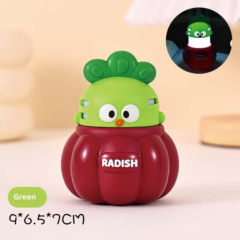 1Pcs Anime Figure White Light Atmosphere Decor Radish Doll Small Night Light Electronic Luminous Toy Cute Shape Children Gift