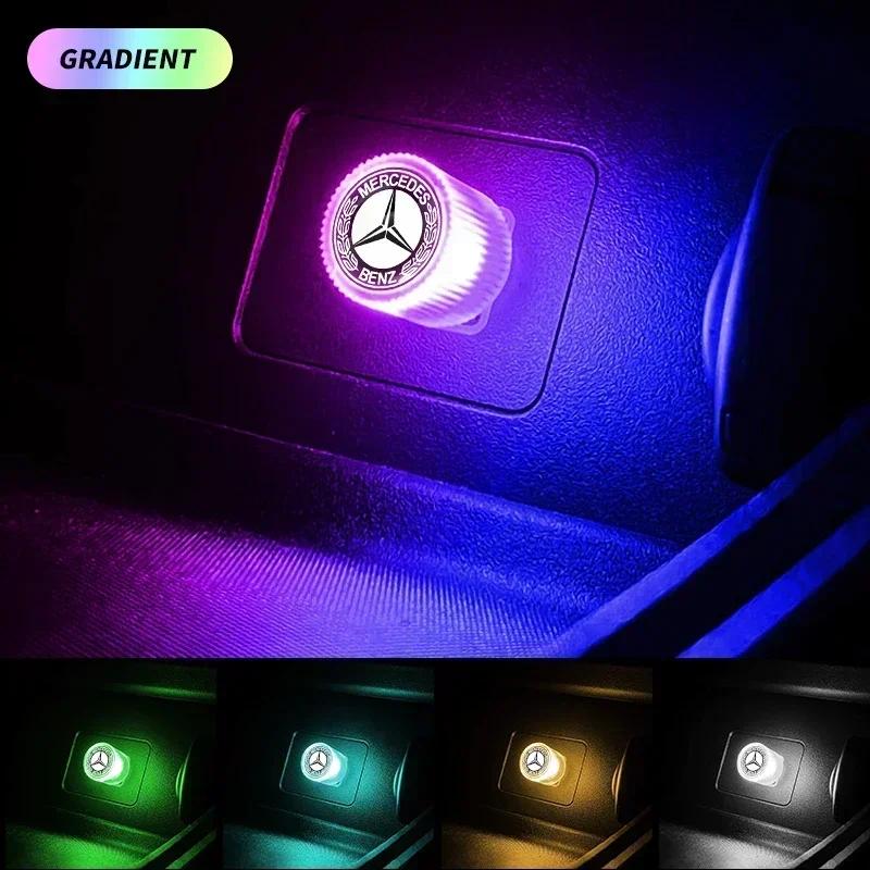 AABIH1 Car Mini USB LED Ambient Light Decorative Atmosphere Lamps For Mercedes Benz W220 W205 W211 W212 GLC GLS AMG W203 Accessories
