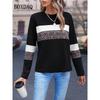 Women's T Shirt 3D Print Leopard Print Colorblock Tees Print Tee Long Sleeve Fashion Street Round Neck Loose Casual Ladies Tops