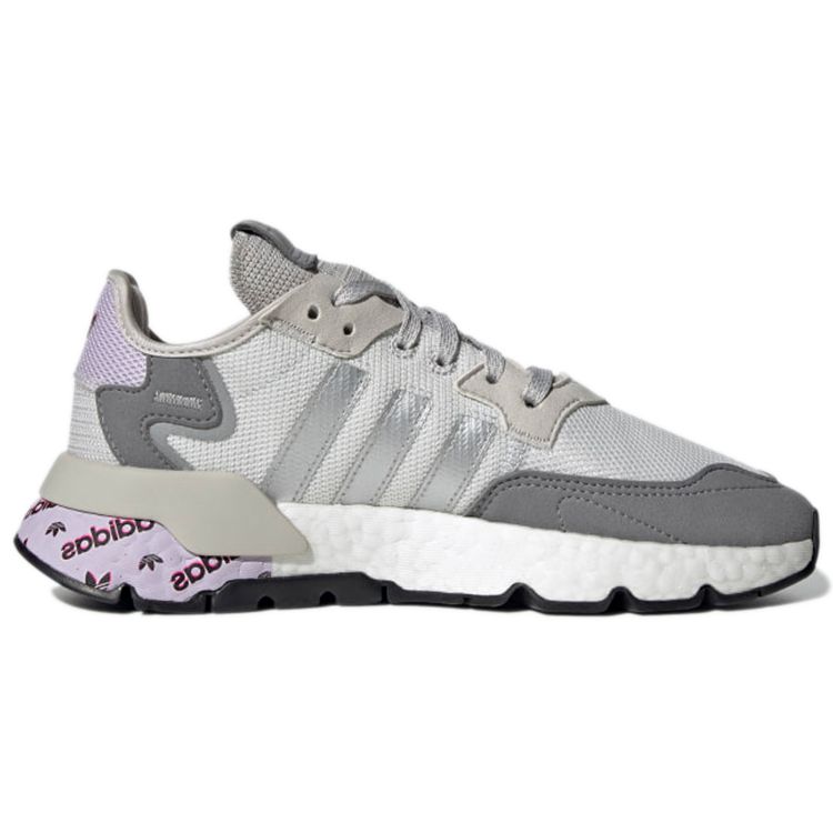 Adidas Originals Nite Jogger Fabric Comfortable Versatile Running Shoes Durable Breathable Low-Top Casual Shoes Women Sneaker Cool-Grey H01737