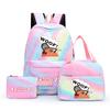 3Pcs/Set Chainsaw Man Kawaii Casual School Bag Colorful Backpack Set Girl with Lunch Bag for Women Student Teenager Rucksack Pencil Case