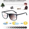 TR90 Temple Alloy Square Fashion Frame Удобные модные фотохромные прогрессивные мультифокальные очки для чтения от +0,75 до +4