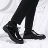 Derby Patent Leather Men's Shoes Fashionable and Versatile British Style Daily Leisure Business and Office Classic Groom's Shoes