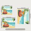 2D Cute Tropical Cat Backdrop - Palm Tree & Ocean Photography Background Banner for Studio Photoshoot