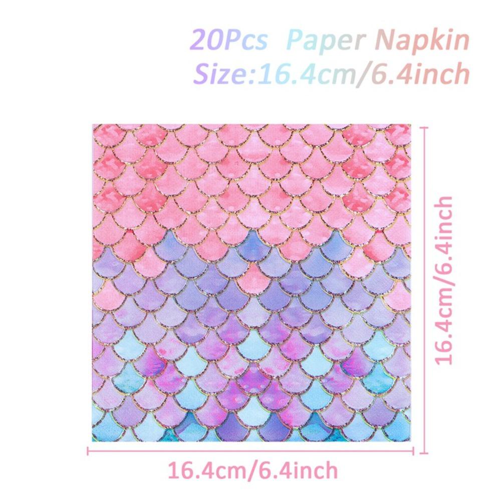Салфетка для моря, украшения, одноразовая посуда, набор бумажных стаканчиков, бумажная тарелка для вечеринки в стиле Русалочки