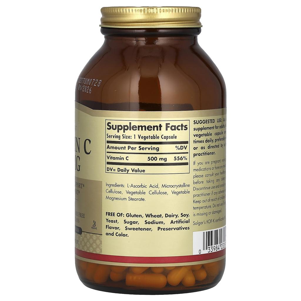 Vitamin C, 500Mg, 250 Veggie Capsules
