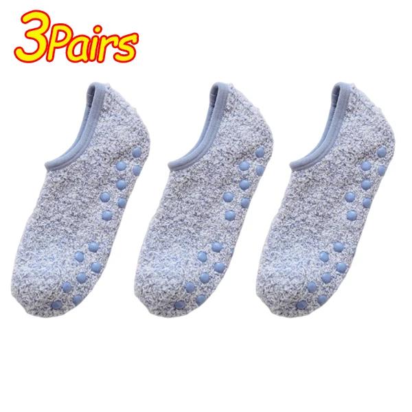 1/3 пары Зимние носки из кораллового флиса, домашние нескользящие носки-следки с низким паголенком, холодостойкие, с силиконовыми вставками на подошве, мягкие, теплые носки