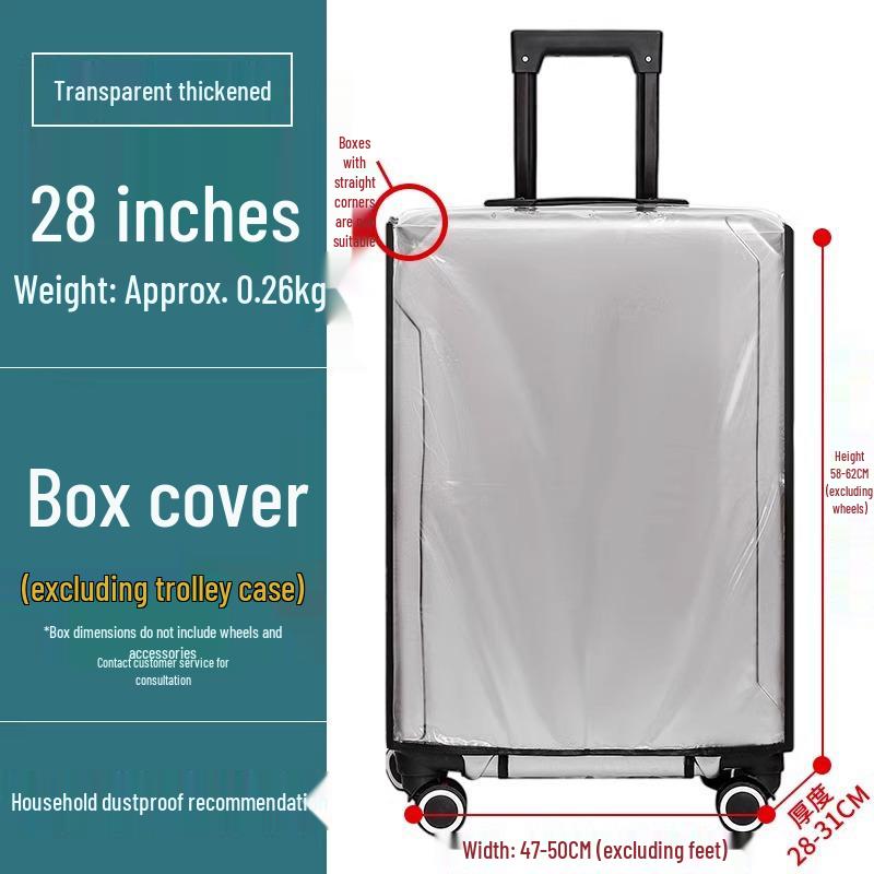 Transparent Waterproof Luggage Cover: Wear-Resistant Protection for 20, 24, 26, and 28-inch Suitcases