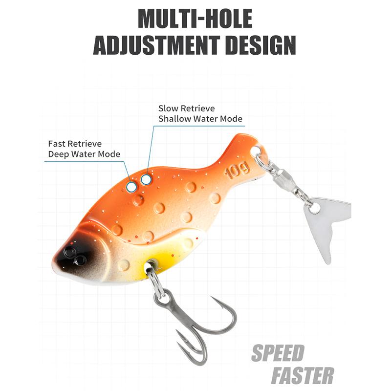 HOWELL 5Pcs Metal VIB Lures, Long Casting Metal Blade Bait, Perfect for Freshwater Fishing to Catch Culter and Bass