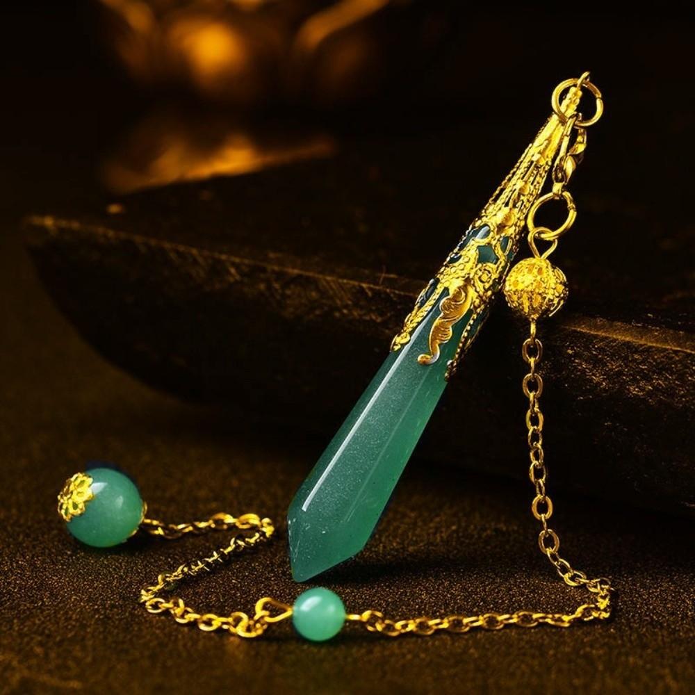 Energy Natural Crystal Pendulums Hexagon Cone Witch Spiritual Pendulos  Jewelry Gift