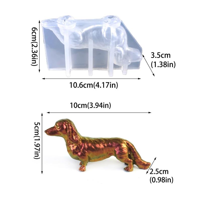 Silicone Dog Ornament Molds DIY Clay Mould Dachshund Shape Silicone Crafts Moulds Perfect Gift for DIY Hand-Making Lover
