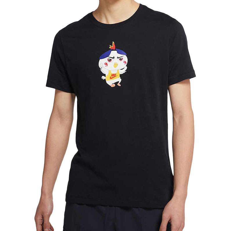 Nike Мужская черная футболка с круглым вырезом, умеренно прямой крой DD1323-010