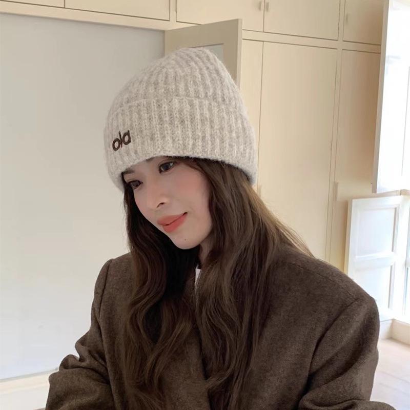 Шерстяная вязаная шапка Английская вышивка Ола Универсальная шерстяная шапка Модная мужская и женская вязаная холодная шапка