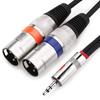 MOBOREST 3,5 мм - 2XLR Male Mic Cable, Dual XLR - 3,5 мм TRS Stereo Mini Jack AUX Interconnect Y-Type Adapter Cable (3,5 мм на двойной XLR-штекер на 3 м)