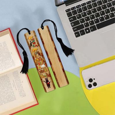 1/2/3 шт. Набор закладок для котят Очаровательный дизайн кошки Читающие деревянные закладки с кисточками Забавный подарок для мужчин и женщин