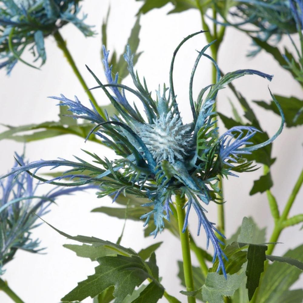 Искусственные цветы Искусственный чертополох Куст Эринго Поддельный Синеголовник Вонючий Имитация Морского Падуба для Свадебного Букета Центральный Элемент Домашнего Декора