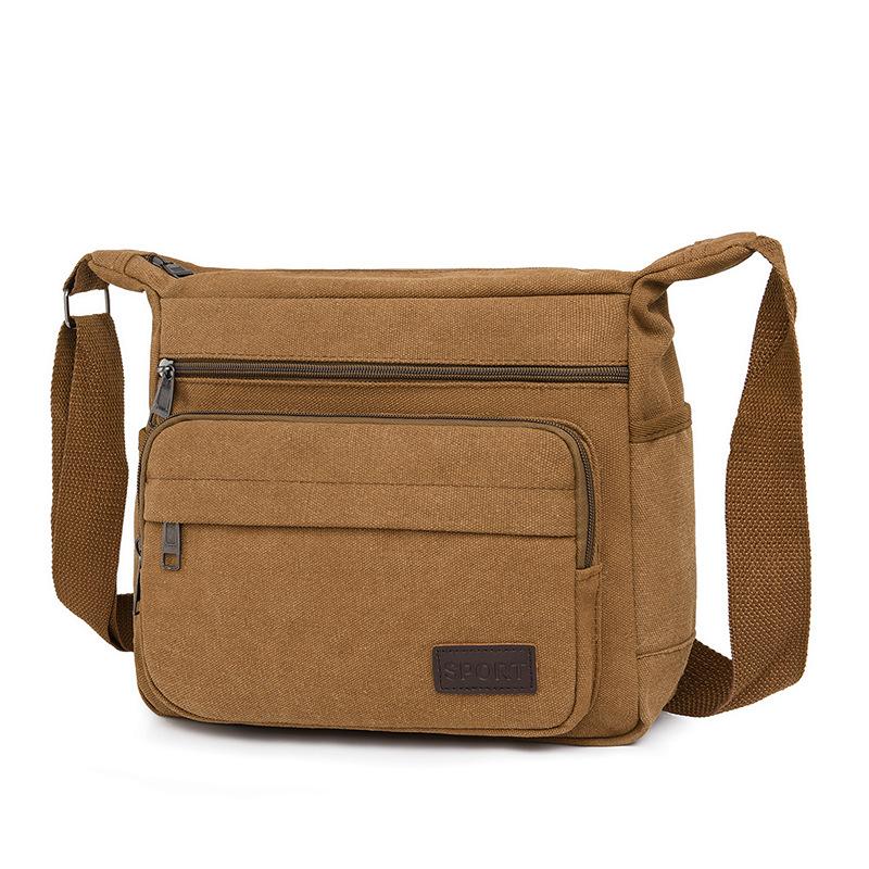 Новая холщовая сумка через плечо, мужская сумка-мессенджер, вместительная, с несколькими отделениями