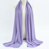 Women's Solid Color Pearl Chiffon Bubble Scarf, Long Silk Headscarf, 70x180cm, Middle Eastern Style