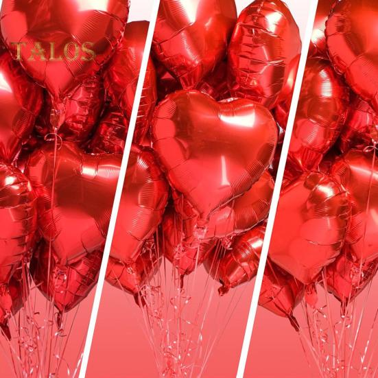 50 шт. Красные воздушные шары в форме сердца из алюминиевой фольги, воздушные шары в форме сердца для украшения Дня святого Валентина, свадьбы, помолвки, годовщины, вечеринки