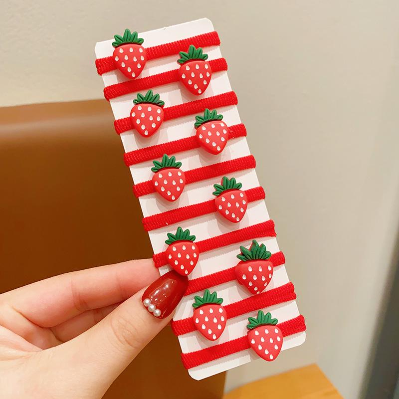 Милые красные новогодние детские резинки для волос - Праздничные эластичные резинки, не повреждающие волосы, для девочек