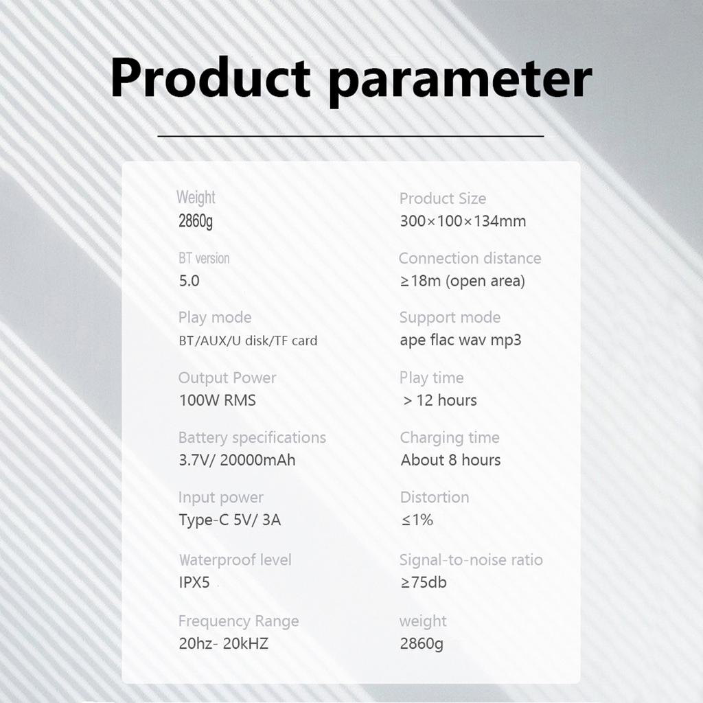 XDOBO X8 MAX Портативная беспроводная колонка мощностью 100 Вт с технологией BT5.0 Водонепроницаемые колонки IPX5 TWS