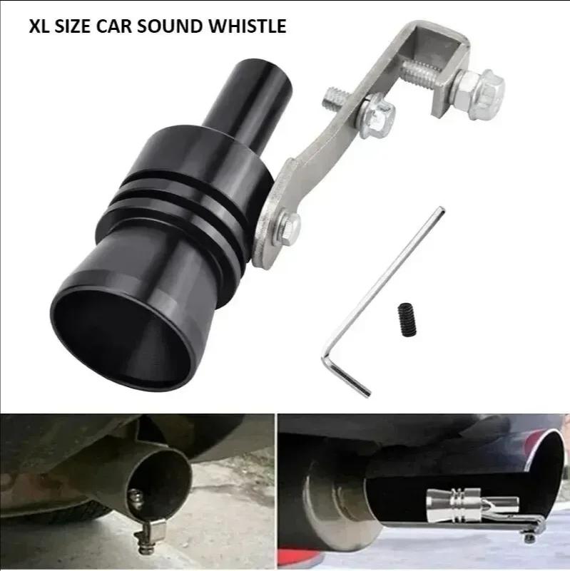 Adjustable Turbo Sound Simulator for Vehicle Exhaust XL Black Muffler Whistle with Deep Roar