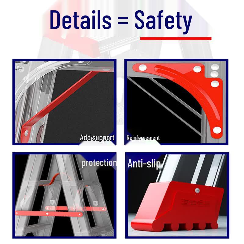 Jienuoli N95688 2.5m Telescopic Folding A-Frame Ladder