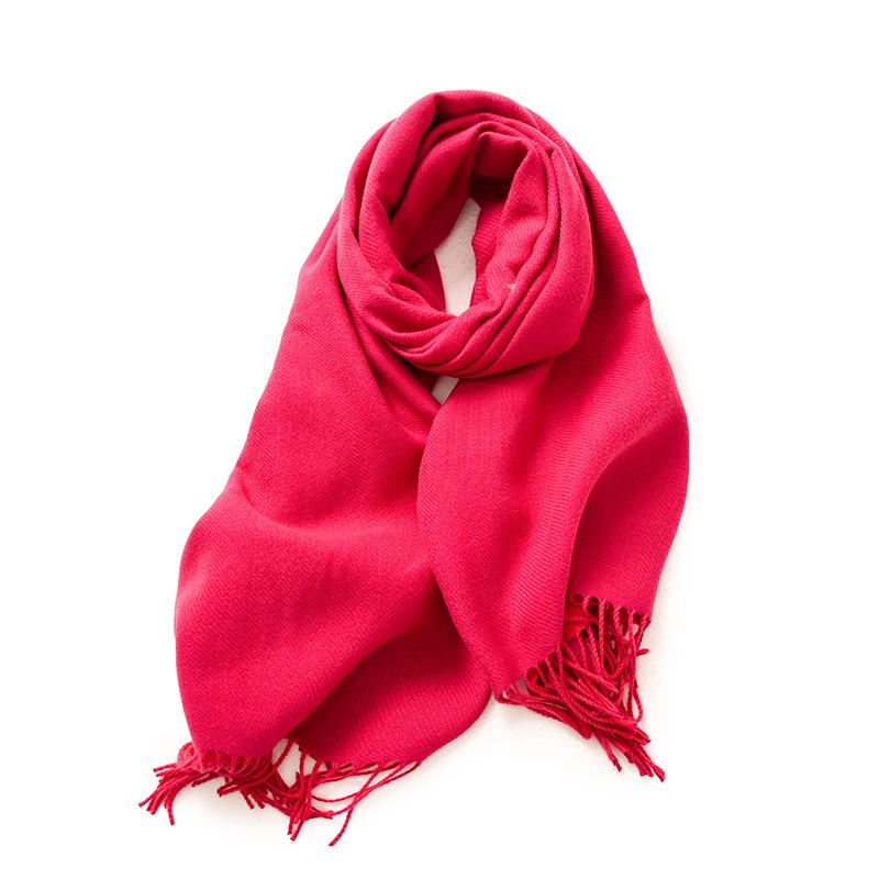 Double-Sided Solid Color Macaron Scarf For Women, Imitation Cashmere Tassel To Keep Warm In Winter