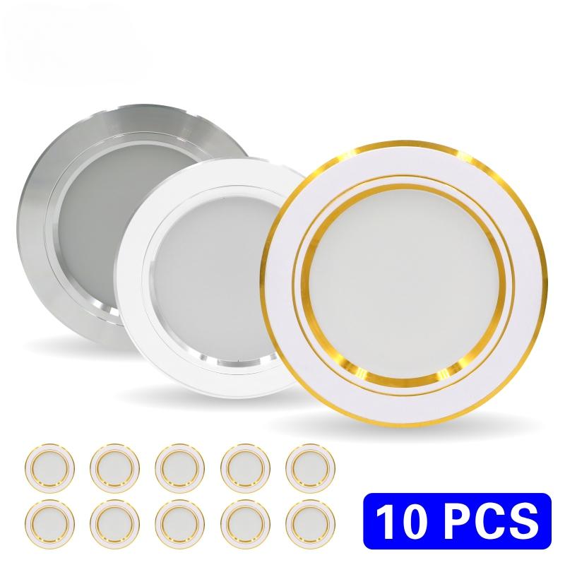10pcs/lot Led Downlight 220v Ceiling Light 5W 9W 12W Recessed Down Light Round Led Panel Light 15W 18W Spotlight Indoor Lighting