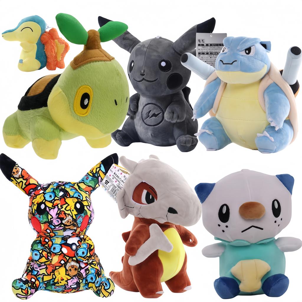 Black Color Pikachu Turtwig Doll Peluche Squirtle Cyndaquil Cubone Blastoise Oshawott Plush Toysstuffed Doll Xmas Gift