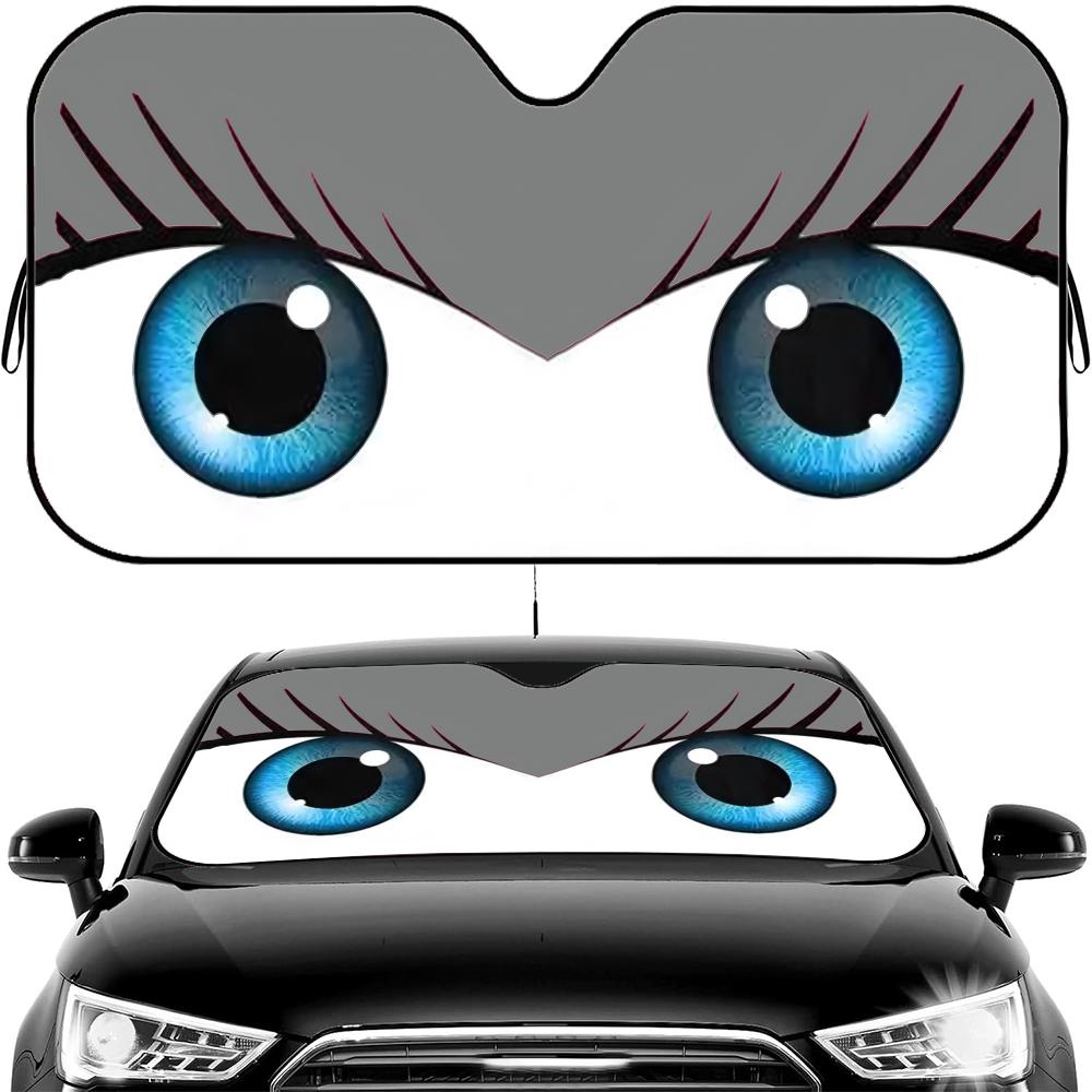 Cute girl car eyes Sun Visor Car Windshield Sun Shade Front Window Sunshade UV Block Heat Insulation Cover Parasol