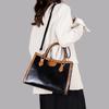 Retro Women's Bag Three-piece Set Luxury Soft Leather High Women's Shoulder Bag Color-blocking Large Capacity Crossbody Bag Mother Bag